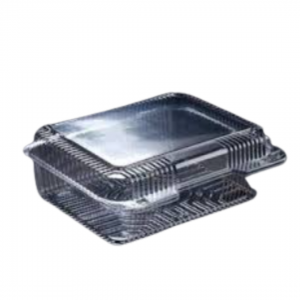 Clear Plastic Hinged Lunchbox - 8" x 5.75" x 2.5" - VEL022 - 500/cs